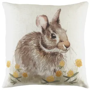 Evans Lichfield Woodland Hare Printed Feather Filled Cushion