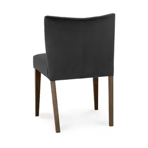 Caserta Upholstered Dining Chair (Set of 2) Gun Metal / Dark Oak