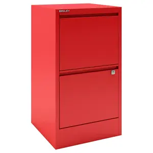 Home Filer 41.3cm Wide 2 -Drawer Solid Wood File Cabinet Red