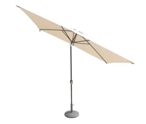 Ivory 2.4x3m Crank and Tilt Parasol - Grey Pole (38mm Pole, 8 Ribs)