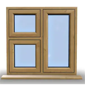 995mm (W) x 1095mm (H) Wooden Stormproof Window - 1 Opening Window (RIGHT) - Top Opening Window (LEFT) - Toughened Safety Glas