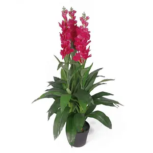 100cm Artificial Cymbidium Orchid Plant - Extra Large - Dark Pink Flowers