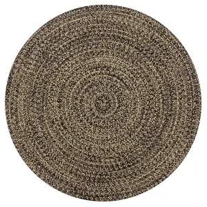 Handmade Rug Jute Black and Natural 90 cm