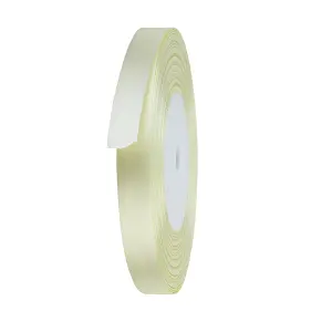 6mm Ivory Double Sided Satin Polyester Ribbon Roll, 25 metres