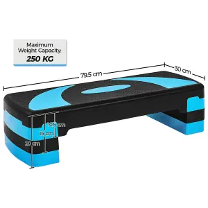 Yaheetech Blue Compact Size Aerobic Stepper with Risers