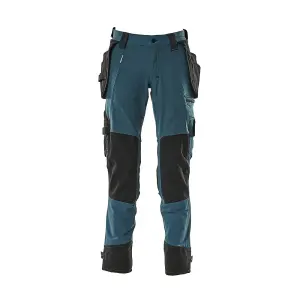 Mascot Advanced Trousers with Holster Pockets and Stretch - Dark Petroleum   (35.5) (Leg Length - Long)