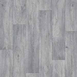 Anti-Slip Grey Wood Effect Herringbone Vinyl Flooring For LivingRoom, Kitchen, 2mm Thick Vinyl Sheet -9m(29'5") X 4m(13'1")-36m²