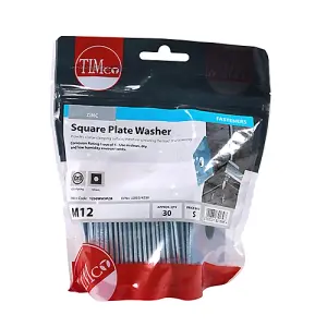 TIMCO Square Plate Washers Silver - M12 x 50 x 50 x 3 (30pcs)