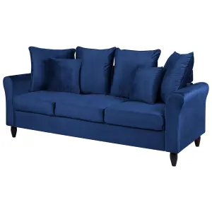 3 Seater Velvet Sofa Navy Blue BORNHOLM