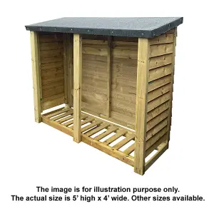 Felted Heavy Duty Log Store - Timber - L67 x W120 x H150 cm - Minimal Assembly Required