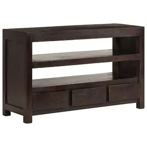 Berkfield TV Cabinet Solid Acacia Wood 90x30x55 cm Dark Brown