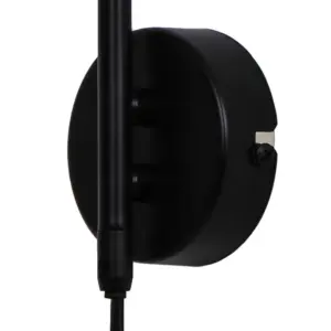 GoodHome Ghlin Industrial Matt Black Plug-in Wall light