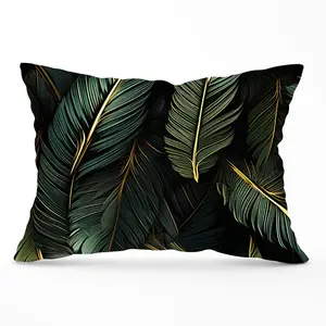 Green and Gold Leaves Cushions 33cm x 48cm