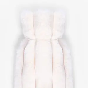 Faux Fur Hot Water Bottle Ribbed Long Fluffy Fleece Supersoft Warmer, Cream