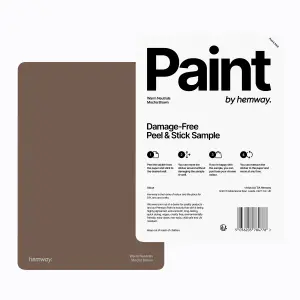 Hemway Chalk Paint Matt A5 Sample, Mocha Brown, Peel & Stick Swatch For Interior Walls Wood