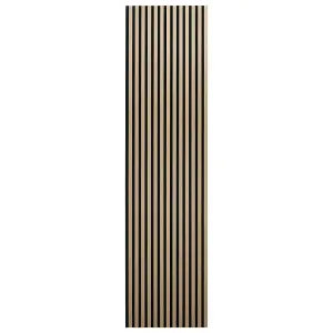 Acoustic Decorative Timber Slat Wall Panel - Oak Natural - 2400mm x 600mm