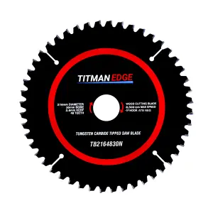 Titman Edge TCT Mitre Saw Blade 216mm x 30mm x 48 Tooth - TB2164830N