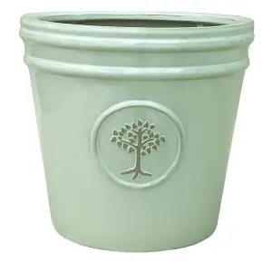 Verve Barcău Gloss Olive Ceramic Plant pot (Dia) 20cm, (H)18cm, 6L