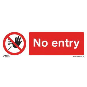 Sealey Prohibition Safety Sign No Entry Rigid Plastic Pack of 10 SS14P10