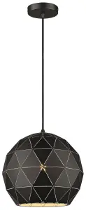 Luminosa Spring Small Dome Ceiling Pendant White, Matt Black, E27