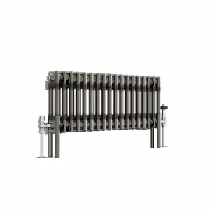 Right Radiators 300x830 mm Horizontal Traditional 2 Column Cast Iron Style Radiator Raw Metal