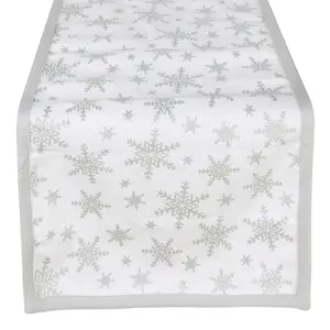 White Snowflake Dining Table Decoration Table Runner Tablecloth