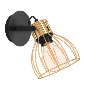 EGLO Sambatello IP20 Brass Caged Wall Light