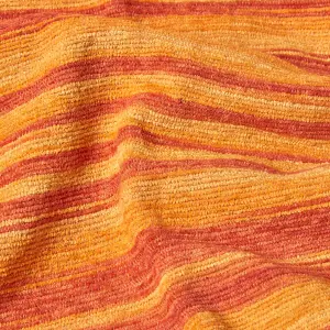 Homescapes Bed Sofa Throw Cotton Chenille Tie Dye Orange, 150 x 200 cm