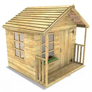 Rebo 5FT x 5FT Childrens Wooden Garden Playhouse - Sparrow