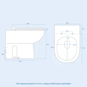 Nes Home Ingersly Back To Wall Modern Toilet Pan & Soft Close Seat + Concealed Cistern