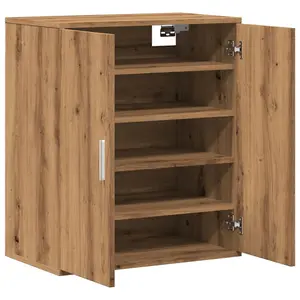 Berkfield Shoe Cabinet Artisan Oak 60x35x70 cm Engineered Wood