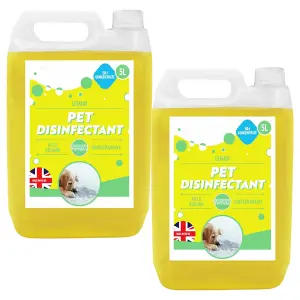 1 x 5 Litre Pet Disinfectant Fresh Lemon Breaks Down Odours Including Sweat, Urine & Faeces