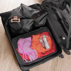 10 Piece Travel Bag Holdall Weekend Cabin Hand Luggage Zip Pouches