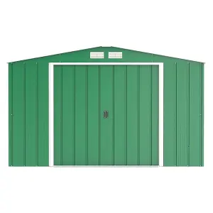 10 x 10 Apex Metal Garden Shed - Heritage Green (10ft x 10ft / 10' x 10' / 3.2m x 3m)