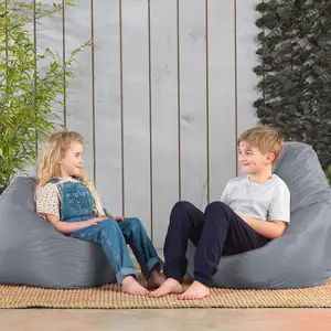 Veeva Kids High Back Bean Bag Grey Indoor Outdoor Childrens Bean Bags