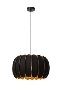 Lucide SPENCER - Pendant light - 40 cm - 1xE27 - Black