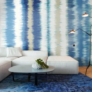 Origin Murals Linear Stripe - Navy Blue Matt Smooth Paste the Wall Mural 300cm wide x 240cm high