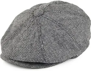 Jaxon & James Herringbone Newsboy Cap - Grey