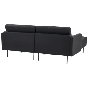 Right-Hand Corner Sofa BREDA Black 2 Seater Right Hand