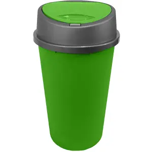 Green Kitchen Bin 45 Litre 45L Touch top Bin Colour Bin for Home Garden Office School Kitchen Bathroom Top Bin Portable Pedal Bin