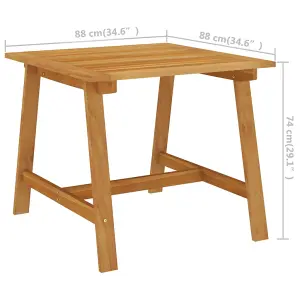 Berkfield Garden Dining Table 88x88x74 cm Solid Acacia Wood