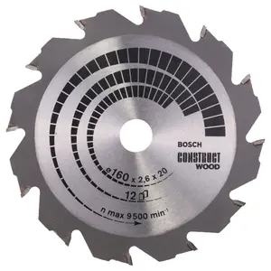 Bosch Professional Construct Wood Circular Saw Blade - 160 x 20/16 x 2.6mm (12)