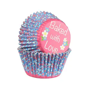 Culpitt Baked With Love Muffin and Cupcake Cases (Pack of 25) Pink/Blue (One Size)