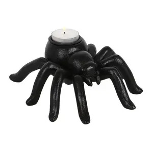 Black Resin Spider Tealight Candle Holder