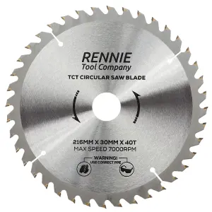 216mm x 40T TCT Circular Wood Saw Blade. Fits Festool Bosch Makita Dewalt Circular Saws Etc