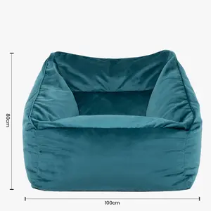 icon Natalia Velvet Armchair Bean Bag Teal Green Giant Bean Bag Chair