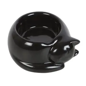 Something Different Ceramic Cat Tealight Holder Black (One Size)