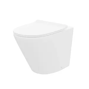 Nes Home Rimless Round Back To Wall Pan with Soft Close Toilet Seat