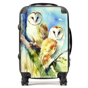 Barn Owls Watercolour Suitcase - Cabin