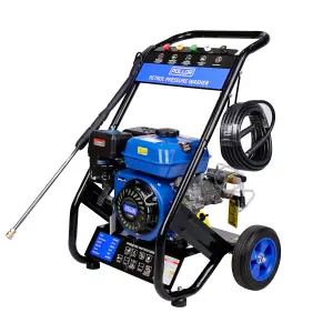 POLLOR Petrol Pressure Washer 7HP 3200 PSI With 5 Nozzles Jet Wash High Power 221 Bar